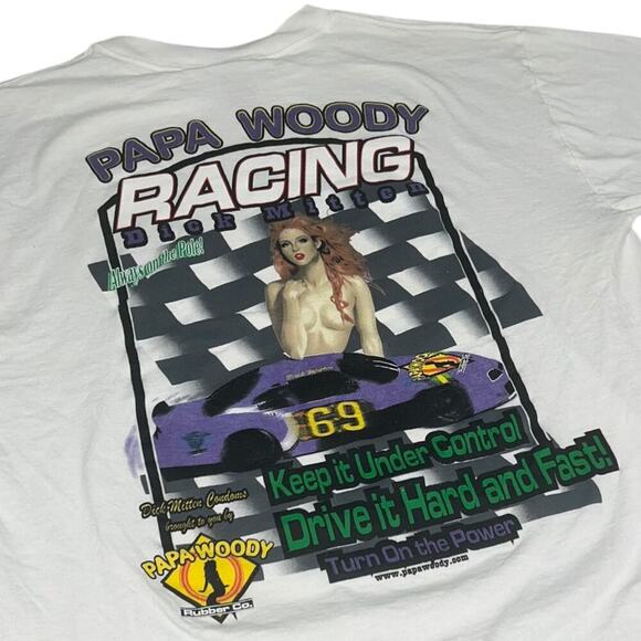 Papa Woody Vintage 1998 Deadstock Racing 69 Rubber Comp Shirt - Picture 2 of 4